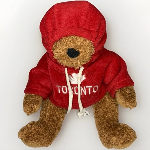 Toronto Canada Teddy Bear Red Hoodie 10" Plush Stuffed Animal House ‘Brambles’ - Picture 3 of 11
